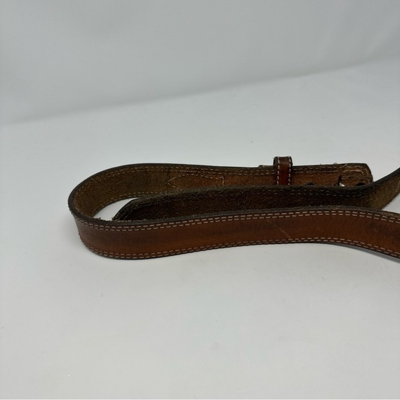 Brushy Creek men's western Brown tooled‎ leather belt size 36 Double Keeper - Picture 5 of 6